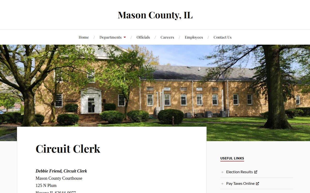 Mason County Circuit Clerk page for court disposition checks