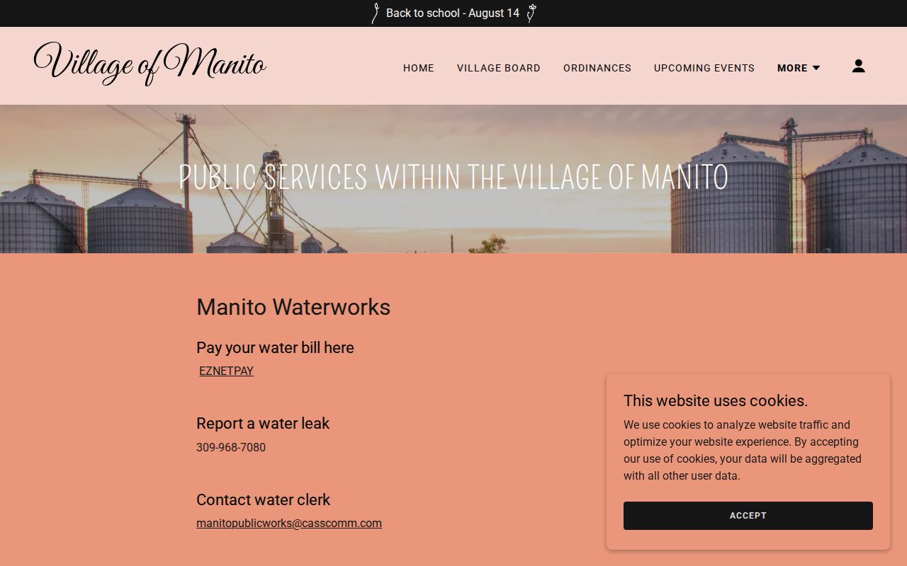 Official Village of Manito police services contact page