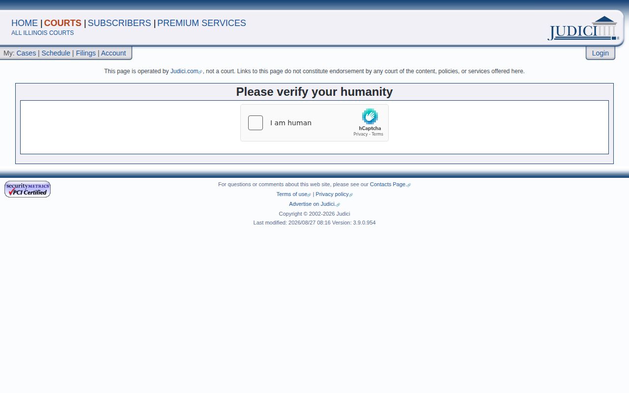 Judici Mason County case search form linked by the Circuit Clerk